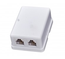  РОЗЕТКА ТЕЛЕФОННАЯ 2XRJ-11 6P4C БЕЛАЯ